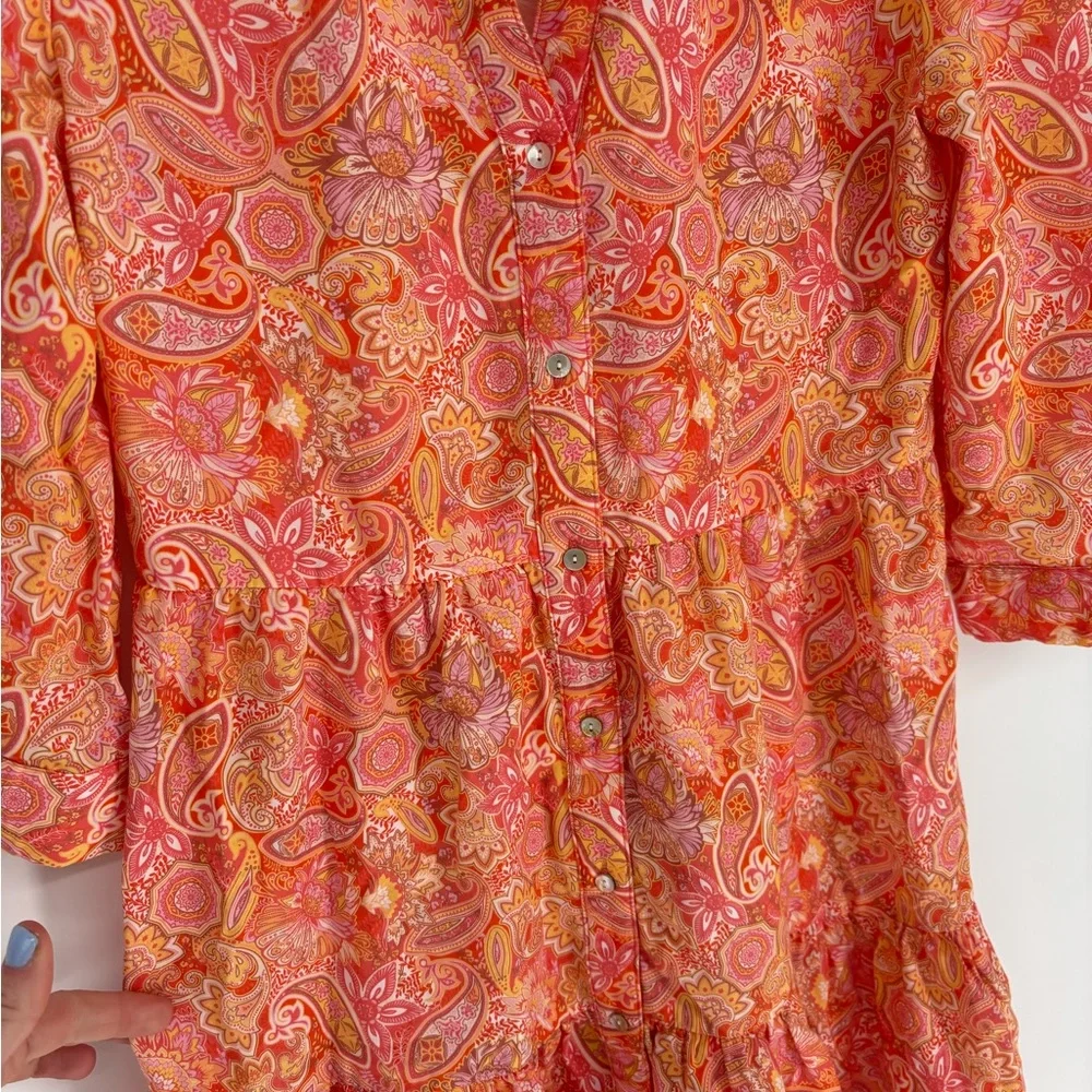Johnstone & Murphy Paisley Print Button Shirt Dress
